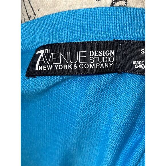 Seventh Ave‎ Blue Knit Button Front Blouse Top Women's Size S - Picture 4 of 5